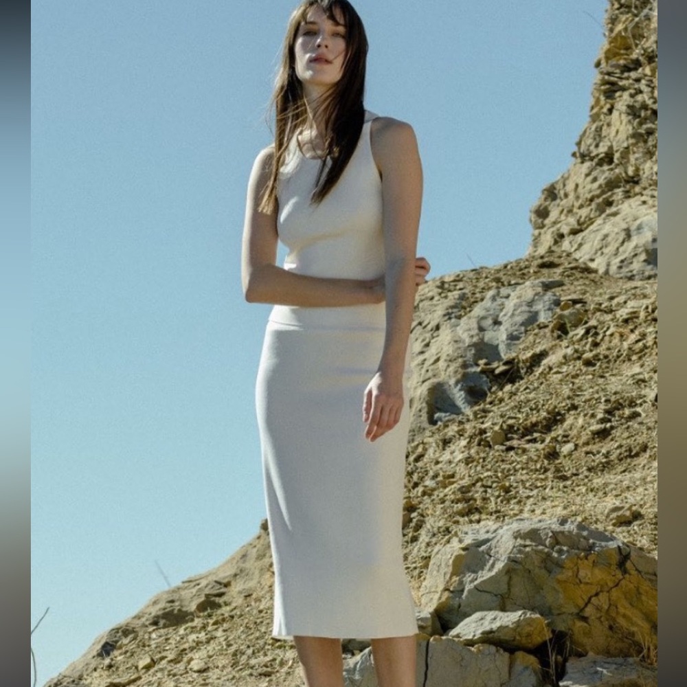 NWT Ragdoll LA $204 Off white midi Skirt